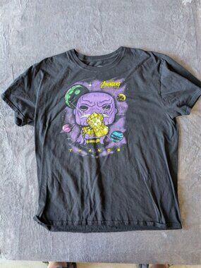 Funko Pop Marvel Avengers Infinity War Thanos Graphic T-Shirt Mens XL Black